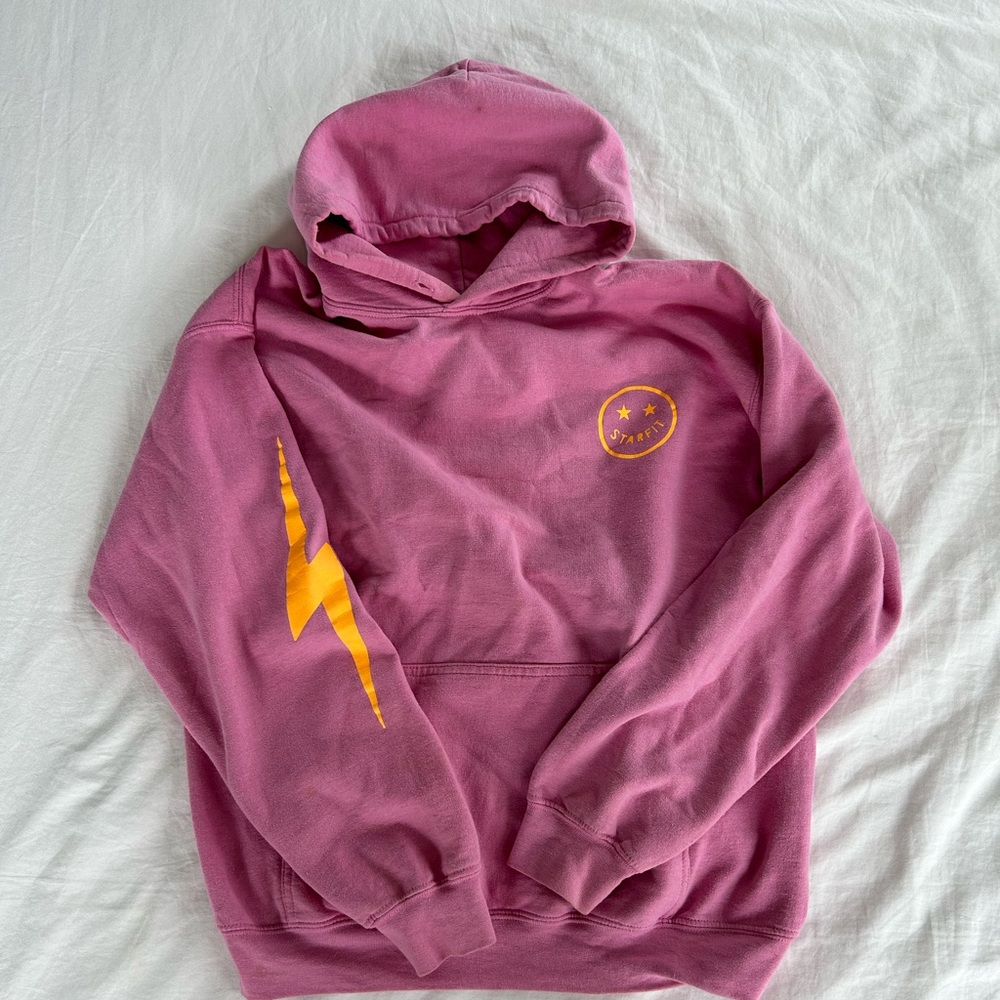 Starfit lighting bolt pink hoodie